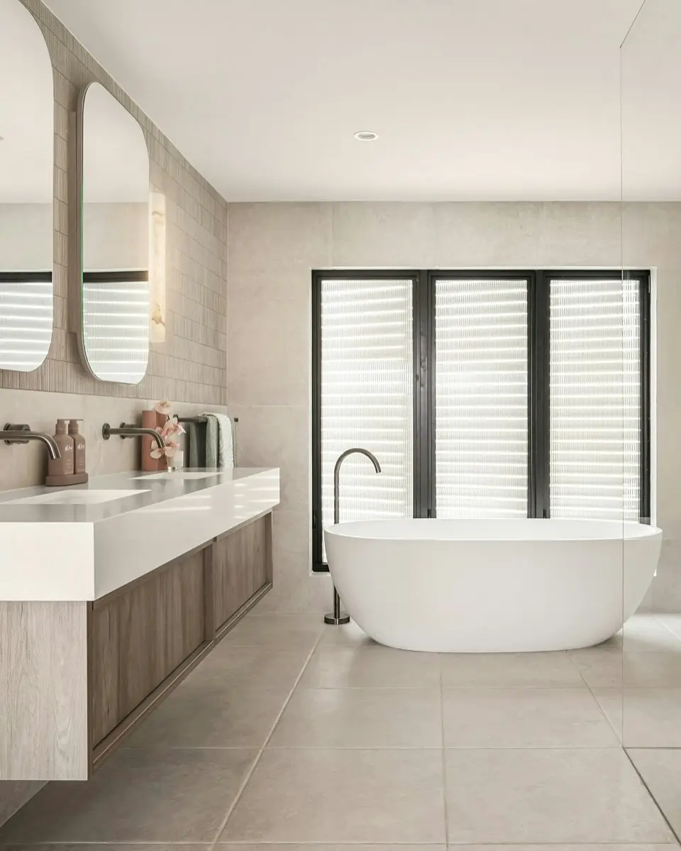 Full bathroom renovation with freestanding bath