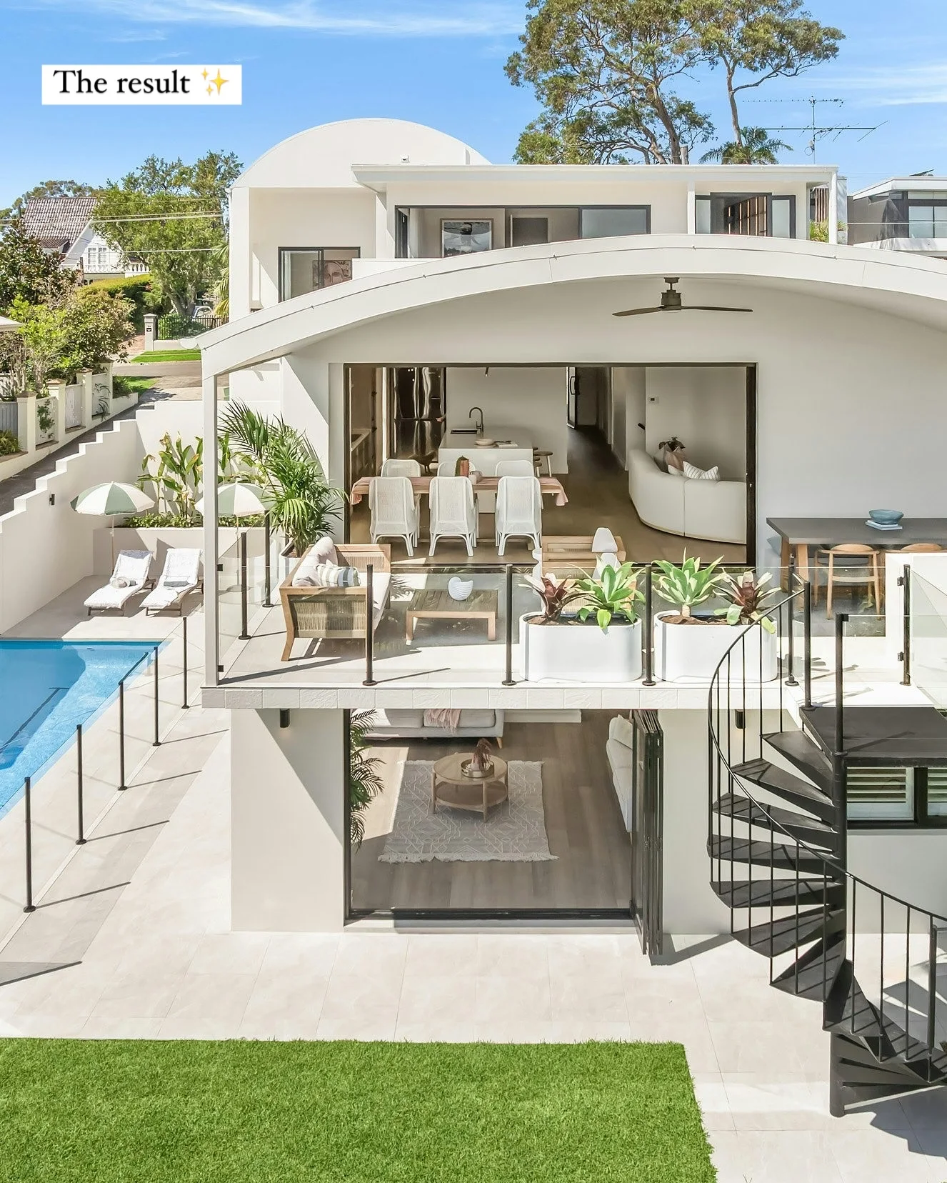 Las Palmas residence by SouthEdge Constructions, pool and rear elevation